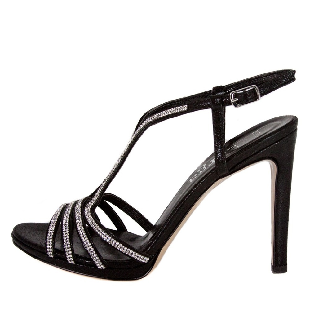 BUSE Rich Black Crystal Rhinestone Handmade Heels - Picture 2 of 5